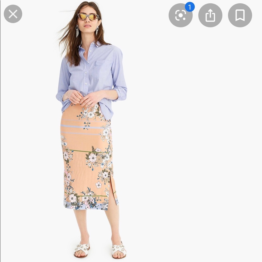 J. Crew Floral Midi Skirt sz 6